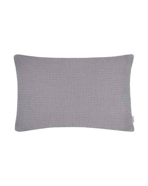 Large Oblong Cushion | Waffle | Light Grey | Chalk UK